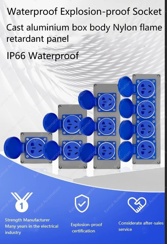 Explosion-proof cast aluminium duplex 5-hole black